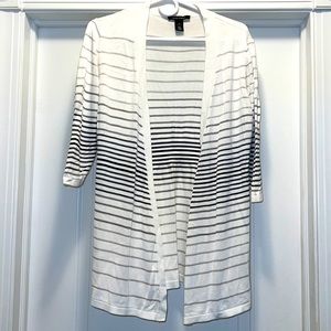 Women’s Medium White with Stripes White House Black Market Cardigan